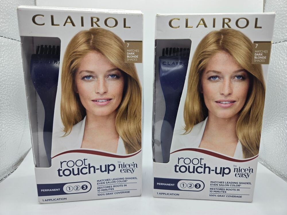 Clairol Root Touch-Up Permanent Hair Color Creme 7 Dark Blonde Gray Coverage 2pk